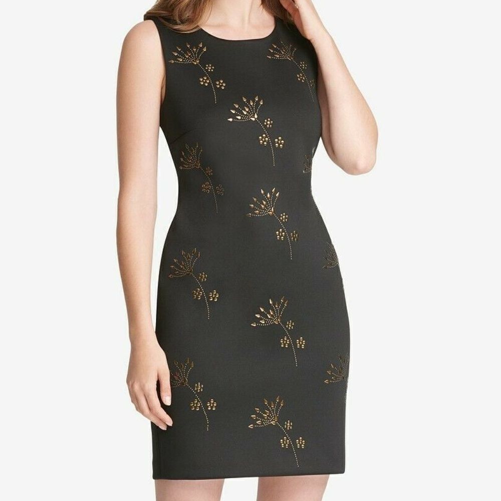 Tommy Hilfiger Sheath Dress Women Black‎ Embellished Cocktail Size 10 Office NWT